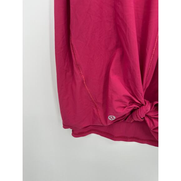 Lululemon Tank Women Sculpt Tie Back Violet Red Pink Size M Workout Gym Running - Picture 8 of 8